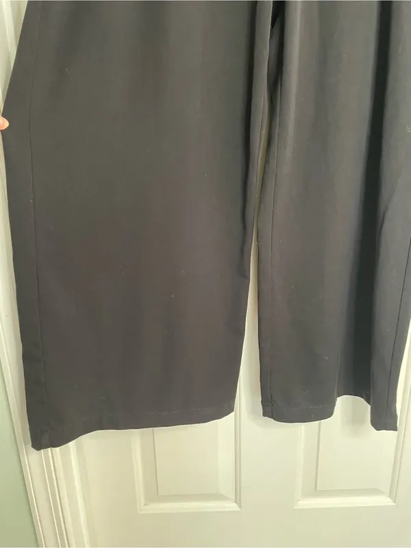 American Eagle Outfitters Black Curvy Wide Leg Dress Trousers Stretch Size 16L - Image 3