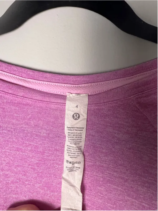 Lululemon Size 4 Pink Better Each Day Long Sleeve Running Workout Top - Image 3