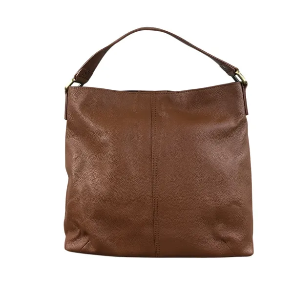 KOOBA Handcrafted Pebbled Leather Saddle Slouchy Shoulder Tote Bag Brown Timeles - Image 2