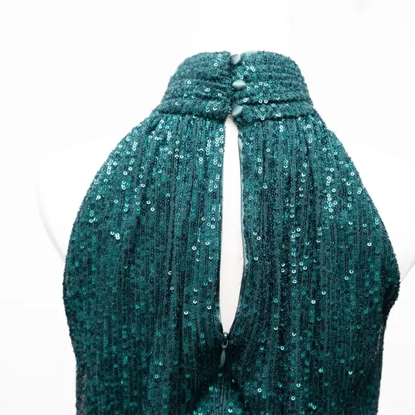 Eliza J Sequin Emerald Mock Neck Cocktail Dress‎ - Image 13