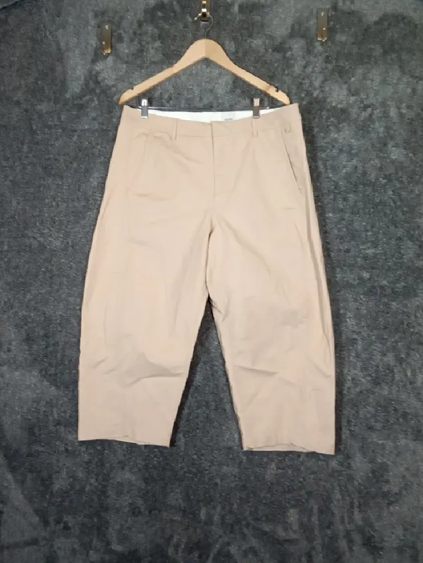 Maeve Light Beige Trousers Cotton Blend Cropped Barrel Leg Vacation Womens 14 - Image 6