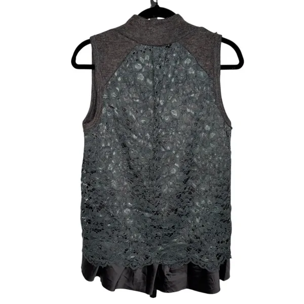 Anthro MOTH Knit Tank Top Sz M Gray Green Whimsygoth Fairy Grunge Cottage Goth‎ - Image 3