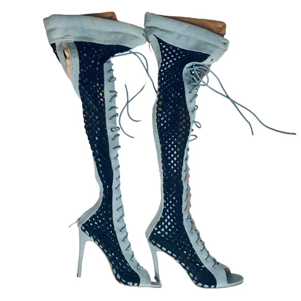 Cape Robbin Alza-90 Thigh High Peep Toe Boots - Image 3