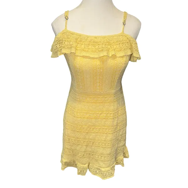 Live to be spoiled Ruffled crochet off the shoulder dress - Image 3