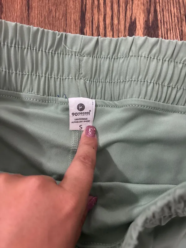 90 Degrees by Reflex Green athletic shorts with spandex - Image 2