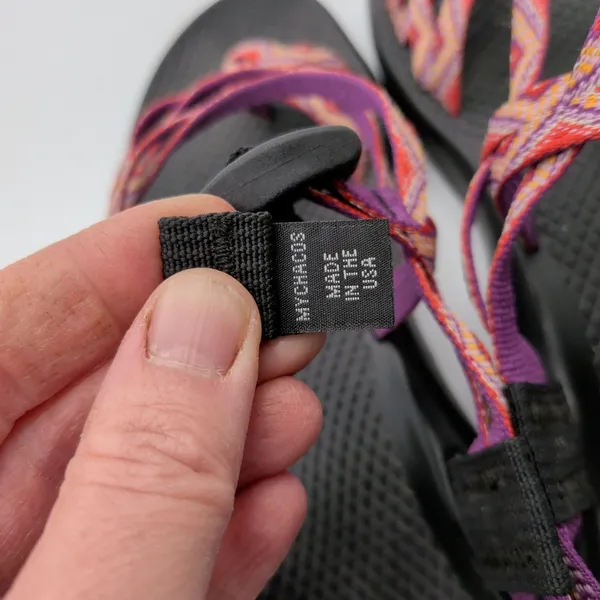 Chaco‎ Z2 Classic Sandals Womens Black Purple Orange Chevron Vibram Made in USA - Image 8