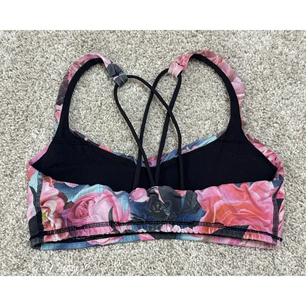 Lululemon Energy Bra Secret Garden Floral Strappy Sports Bra Yoga Pilates Size 6 - Image 6