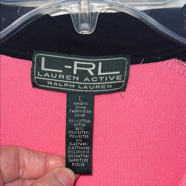 Lauren Ralph Lauren Pink and Black Athletic Jacket Zip Up 071426 - Image 2