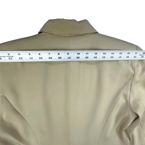 Trio New York Vintage Coat Womens 12 Tan Beige Wool Made in USA Trench Old Money - Image 7