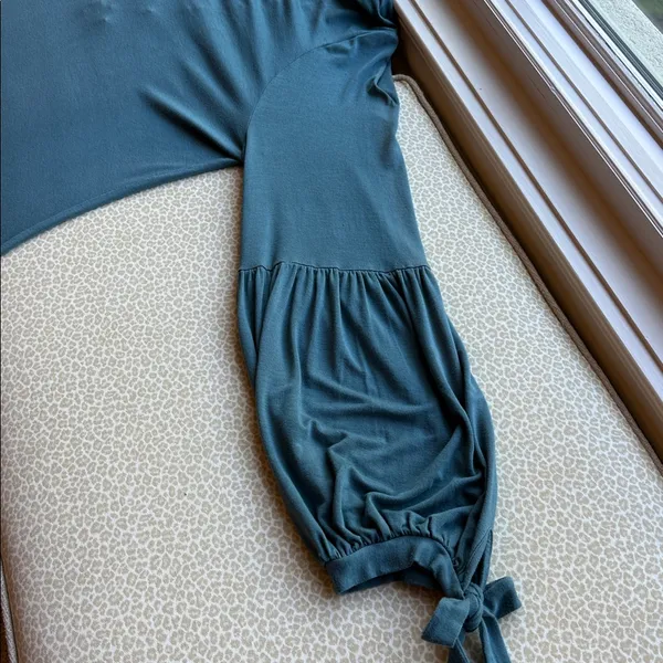 American Eagle Dark Teal Green Long Sleeve Criss Cross Back swing dress size XL - Image 11