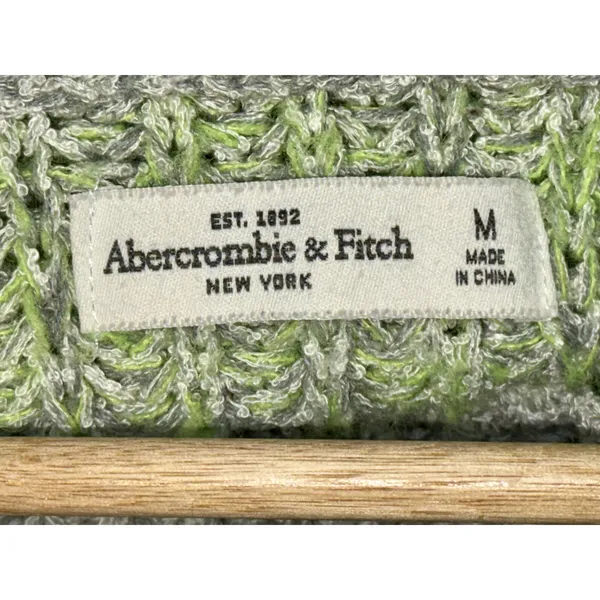 Abercrombie & Fitch Gray Green Knit Long Sleeve Pullover Crew Neck Sweater Sz M - Image 3