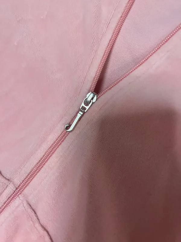 Juicy Couture Velour Zip-Up Jacket Pink - Image 3