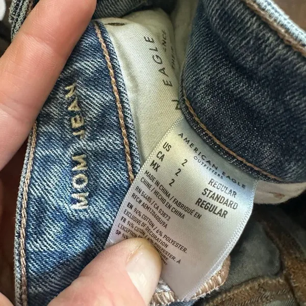 American Eagle distressed high rise 2 normcore mom jeans - Image 2