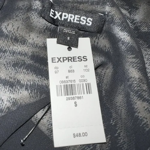 EXPRESS Gorgeous Black & Tan Zebra Print‎ Cami Top Black Lace Trim NWT $48 Small - Image 8