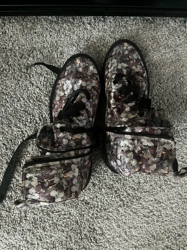 Floral combat boots Purple Size 8 - Image 2