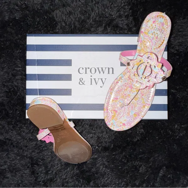 Crown & Ivy™ Wylie Thong Sandals - Pink Paisley Print - Image 7