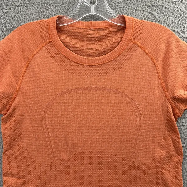 Lululemon Swiftly Short Sleeve Shirt Top Orange‎ Athletic Running Gym Women's 8 - Image 2