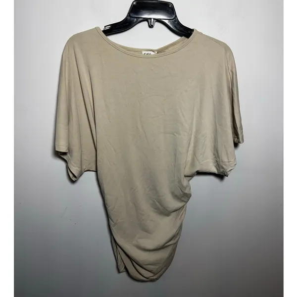 OGL Top Size XS NEW Sandwashed Effortless Boatneck Batwing Sleeve Side Ruched - Image 2