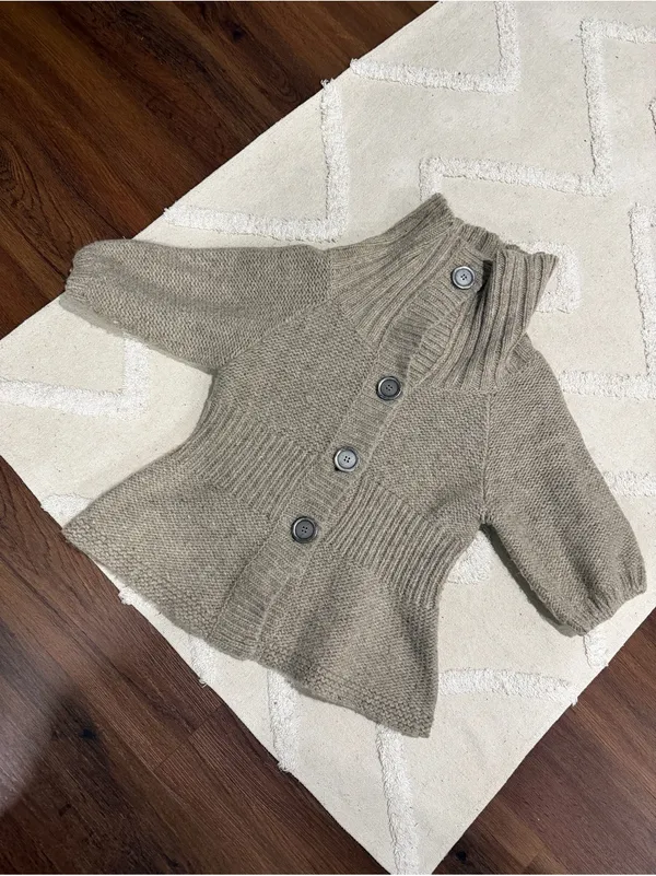Rare boho y2k free people button up sweater tan short sleeve summer casual $98 - Image 2