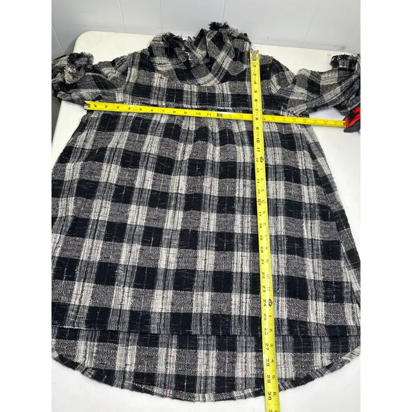 Free People Walk in the Park Plaid Cozy Cowl Tunic Sweater w/ Pockets. Size M - Image 6