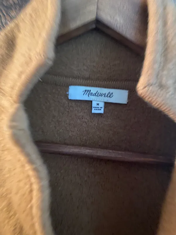 Madewell women's merino wool blazer size m brown - Image 6