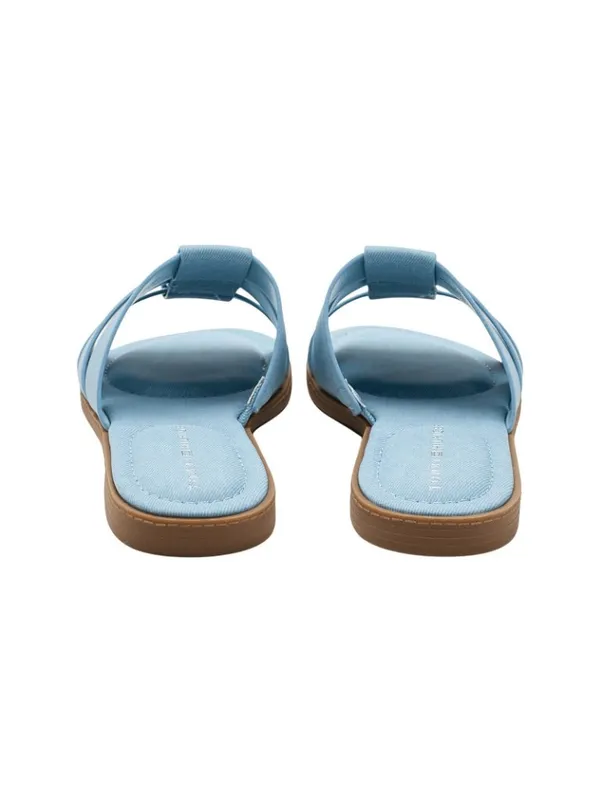NWT Tommy Hilfiger Triple Strap Slide Open Toe Flat Sandals Light Denim Blue 7M - Image 7