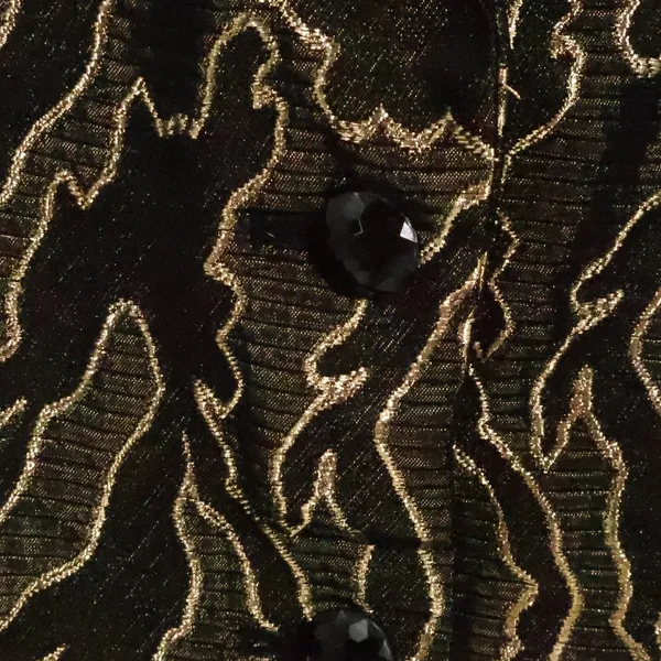 Metallic Tiger Print Brocade Blazer Womens Size S Gold Black Evening NYE Party - Image 2
