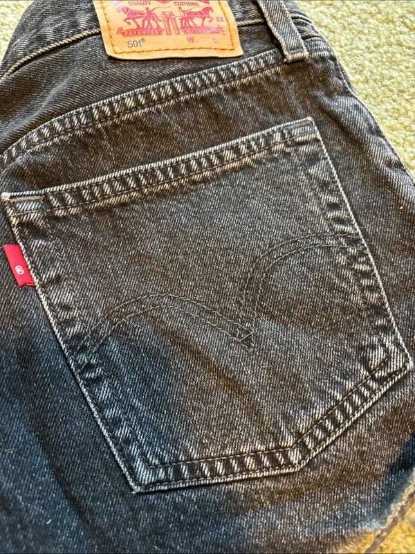 Levi's 501 Black Frayed-Hem Denim Cutoff Shorts - Image 5