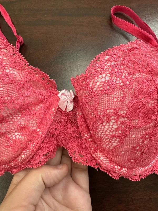 Victoria’s Secret Dream Angels Lined Demi Pink Lace Bra Size 34B - Image 2