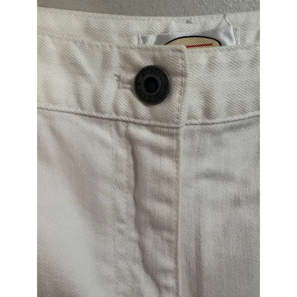 Talbots Capri Pants Womens 12P White Good‎ Snap Hem Stretch Denim Cropped Jeans - Image 6