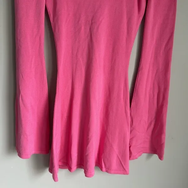 Meshki Birdie Long Sleeve Knit Mini Dress in Bubblegum XXS - Image 10