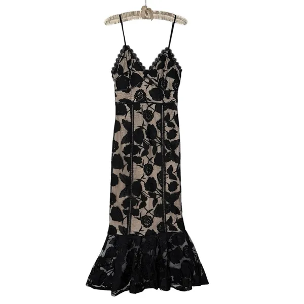 Lulu's Alluring Dream S Black Lace Empire Waist Midi‎ Dress Whimsigoth Y2K - Image 3