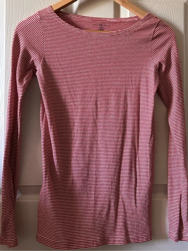 Brandy Melville Pinstriped Long Sleeve Boatneck Fall Top Indie Sleaze Y2K Party - Image 7