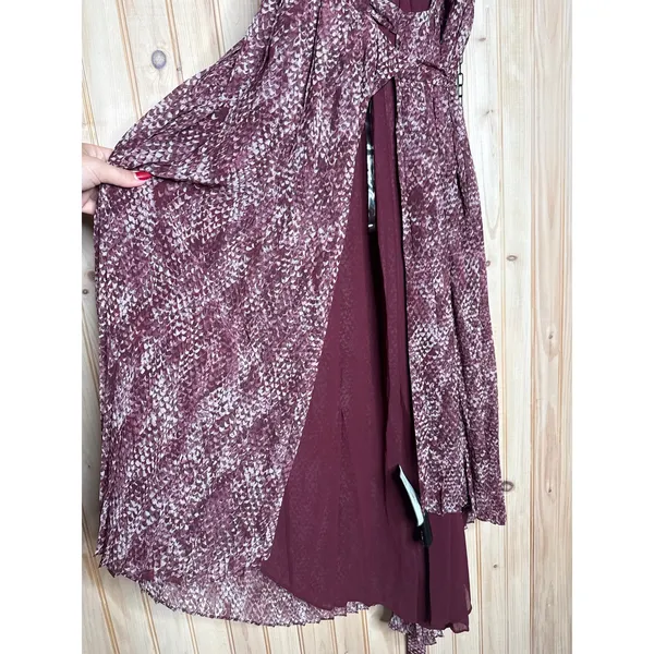 NWT Fame and Partners Pleated Printed Spaghetti Strap Evening Hi-Lo Dress Size 6 - Image 4