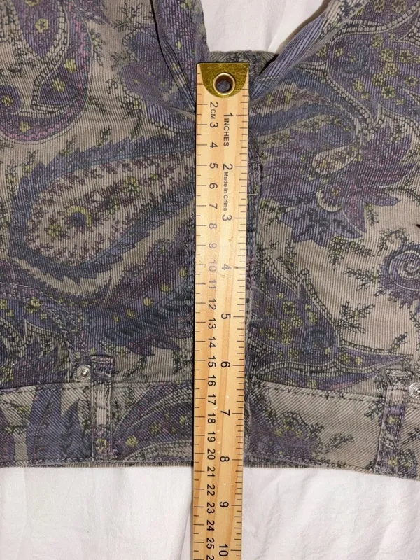 American Eagle Stretch Corduroy Paisley Shorts Green Size L - Image 8