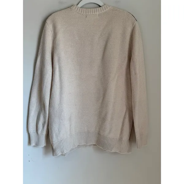 Mara Hoffman Sweater Women Large Cream Geometric Wool Cotton - Image 3