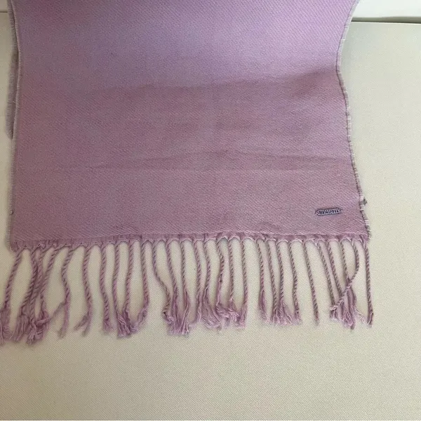 Steve Madden Reversible Leopard Print Scarf Lavender Mint With Fringe - Image 6
