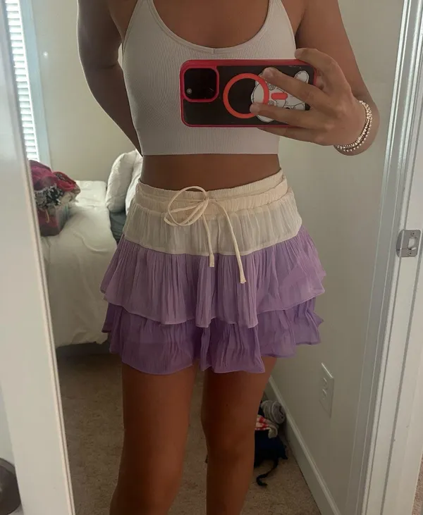Purple and Cream Skirt - Image 2