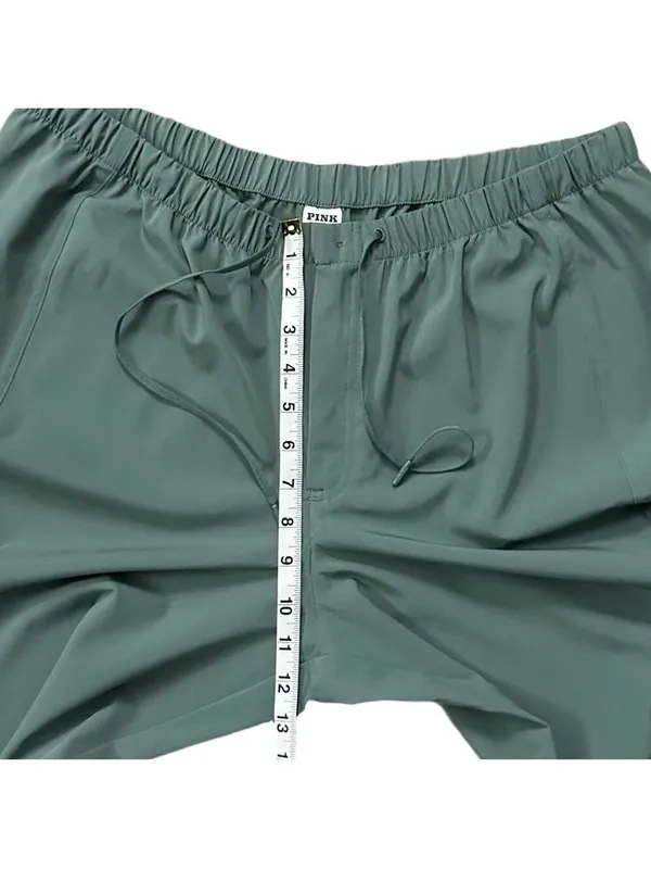 PINK Tech Stretch Cargo Parachute Pants Green Size Large - Image 9