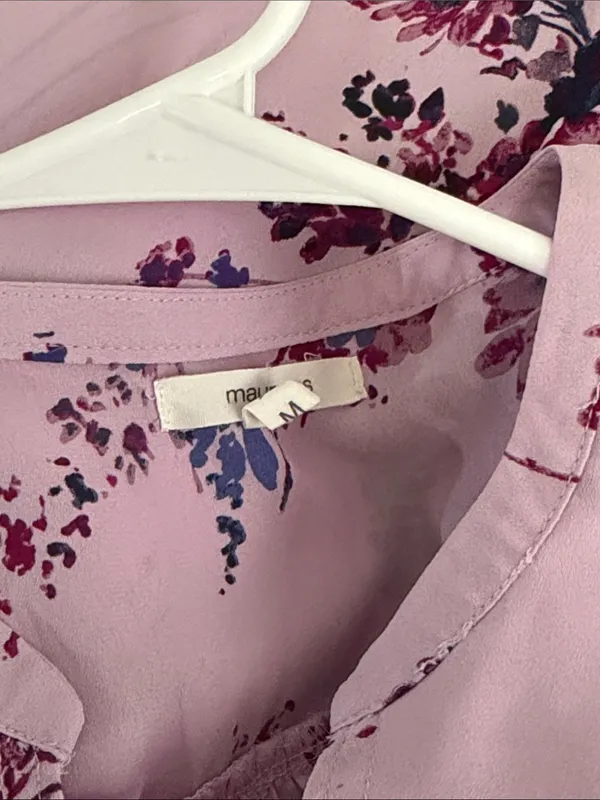 Maurices Lavender Sleeveless Floral Split-Neck Camisole - Image 3