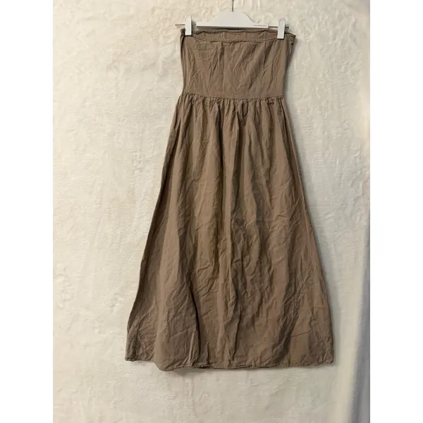 PrettyLittleThing Taupe Strapless Corset Maxi Dress US 2 Linen‎ Look Boho Tan - Image 10