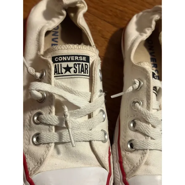 Converse Chuck Taylor All Star Low Top Cream Canvas Sneakers‎ Women's Size 7 - Image 9