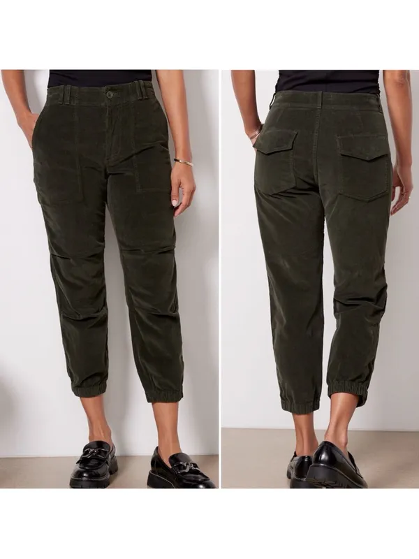 Citizens of Humanity - Baby Cord Agni Utility Pant - Seaweed - size 28 - Image 2