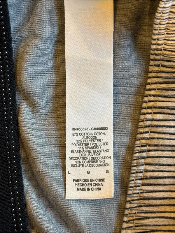 Nike Just Do It Gray Striped Cropped Leggings Size Large - Image 4