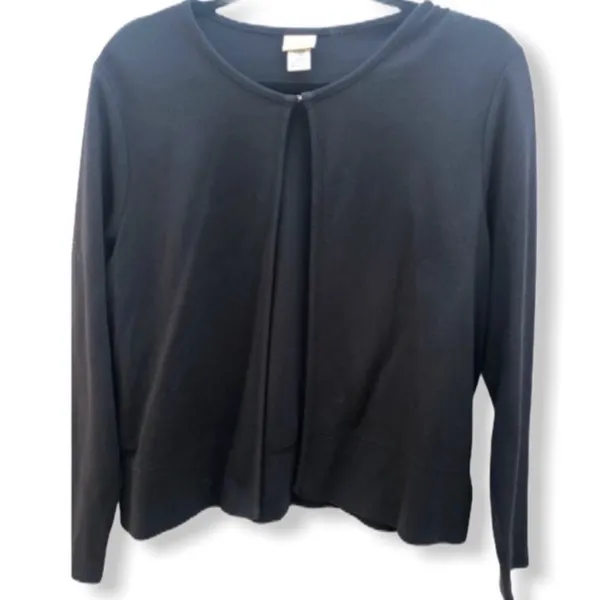 L.L. Bean Soft Cardigan Black Petite Size undefined - Image 3