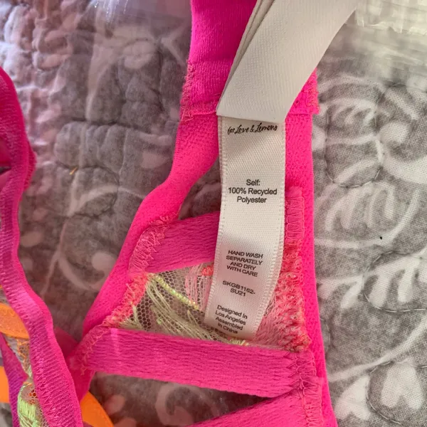 NEW For Love and Lemons Tulip Garter‎ Belt in Neon Pink and Orange - Image 9