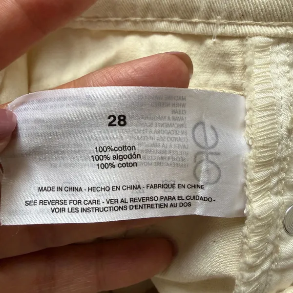 Sam Edelman Codie High Rise Wide Leg Ankle Pants Undyed Natural Cotton NWT Sz 28 - Image 5