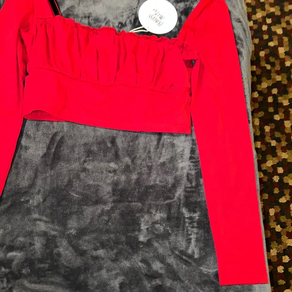 Princess Polly Tilly Long Sleeve Top in Maroon Size 10 New with tag - Image 7