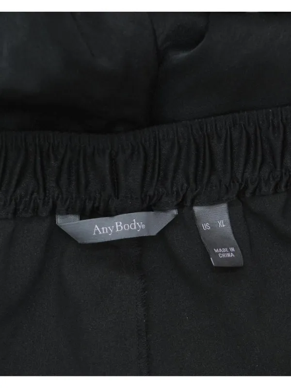 Anybody Womens Piped Satin Pajama Pants A353765 Black / White XL - Image 3