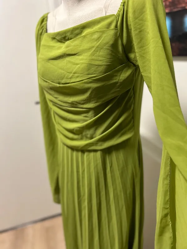 Pleated Waist maxi dress Green - Image 2